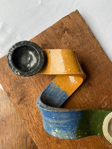 Bougeoir artisanal en terre cuite #id40