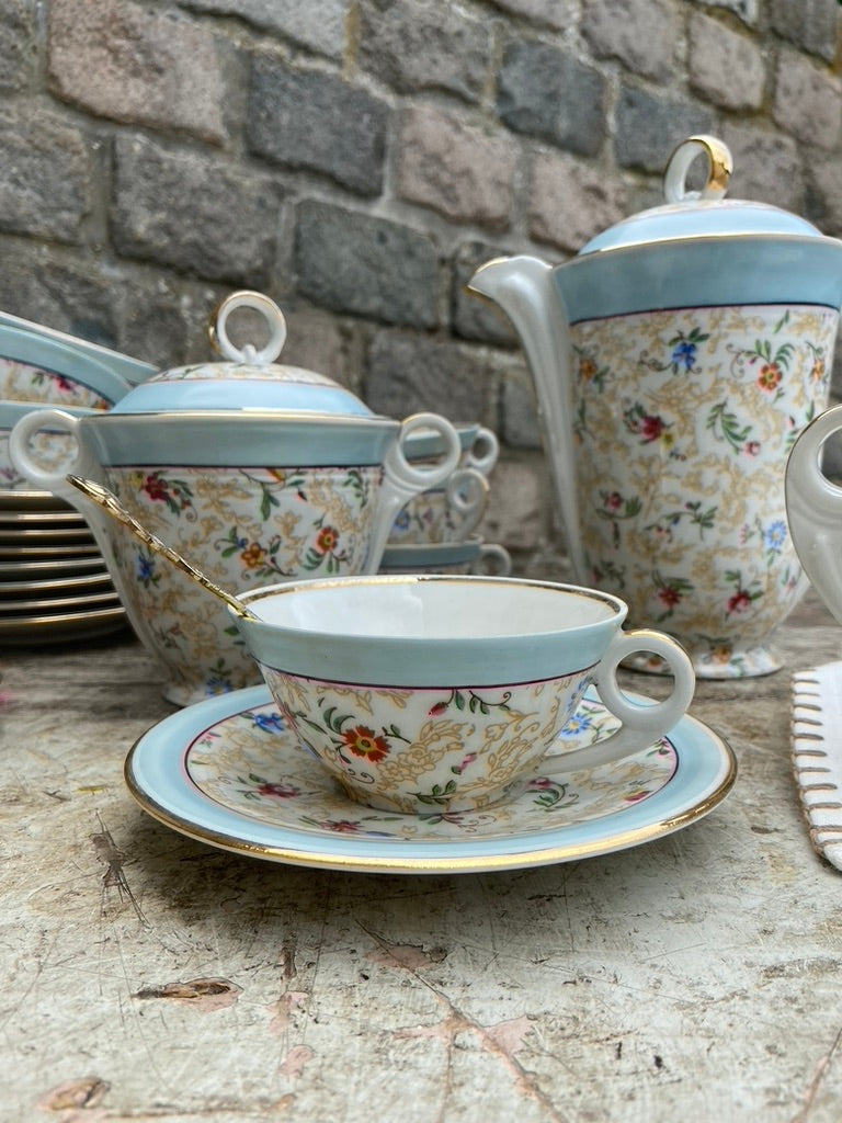 Service & tasses à café multifleurs #id3