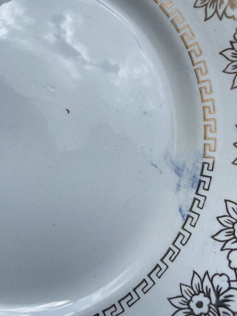 Assiettes demi porcelaine, blanc&doré