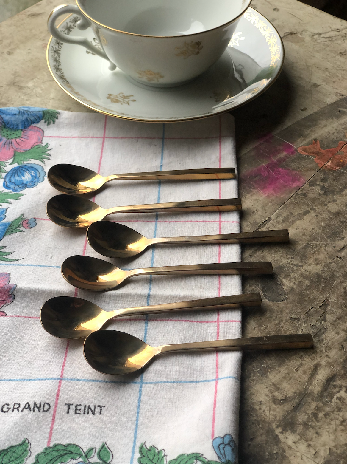 Petites cuillères dorées (lot de 6)