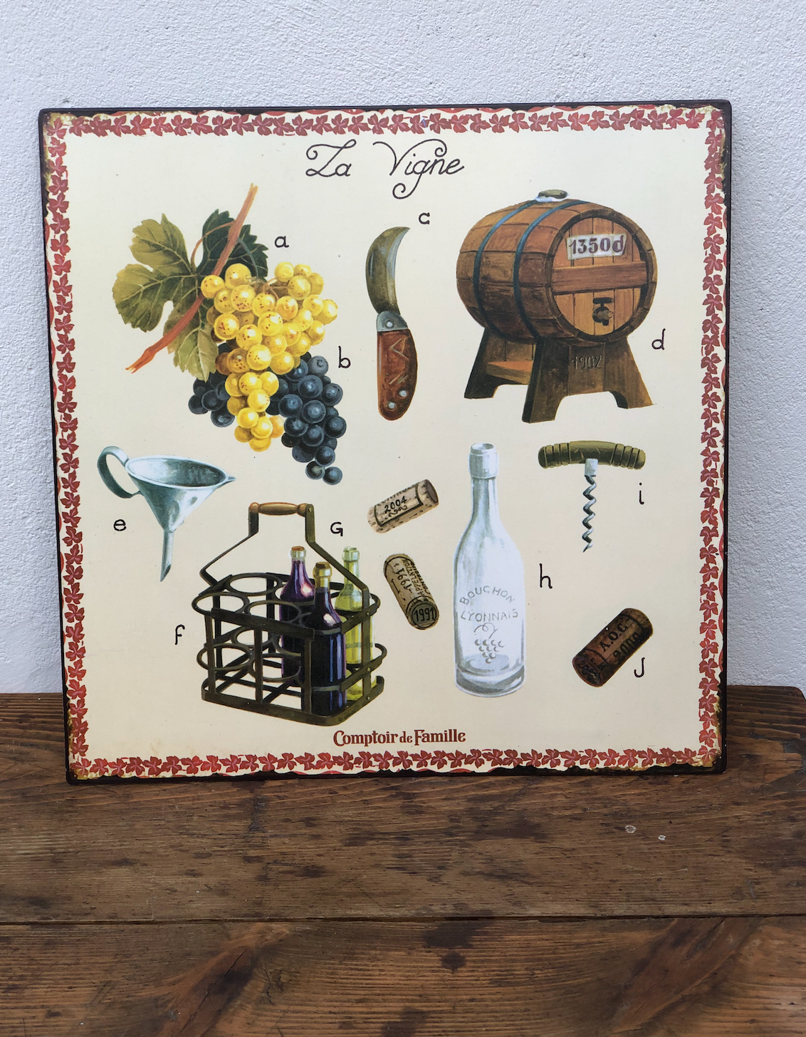 Plaque émaillée La Vigne