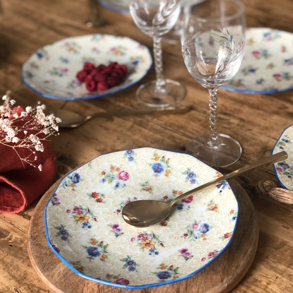 Assiettes dessert fleuries (x6)
