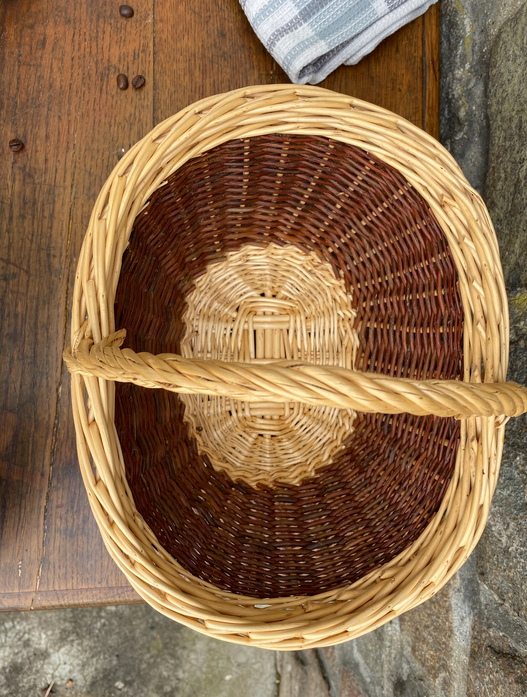 Panier osier Bicolore