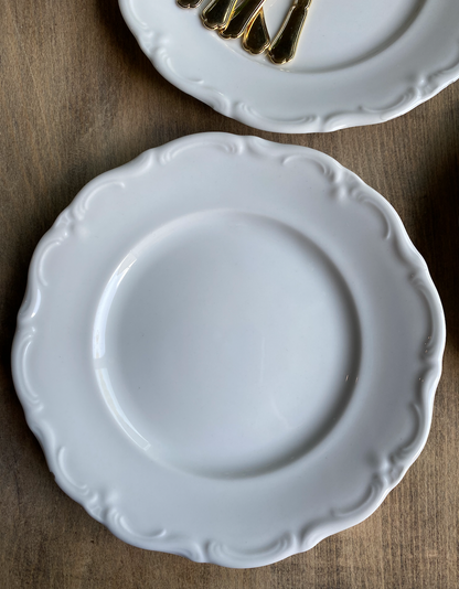 Assiettes dessert porcelaine blanche