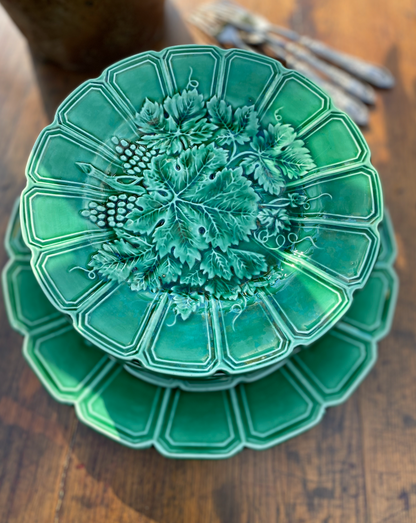 Service à dessert Barbotine Feuille de Vigne