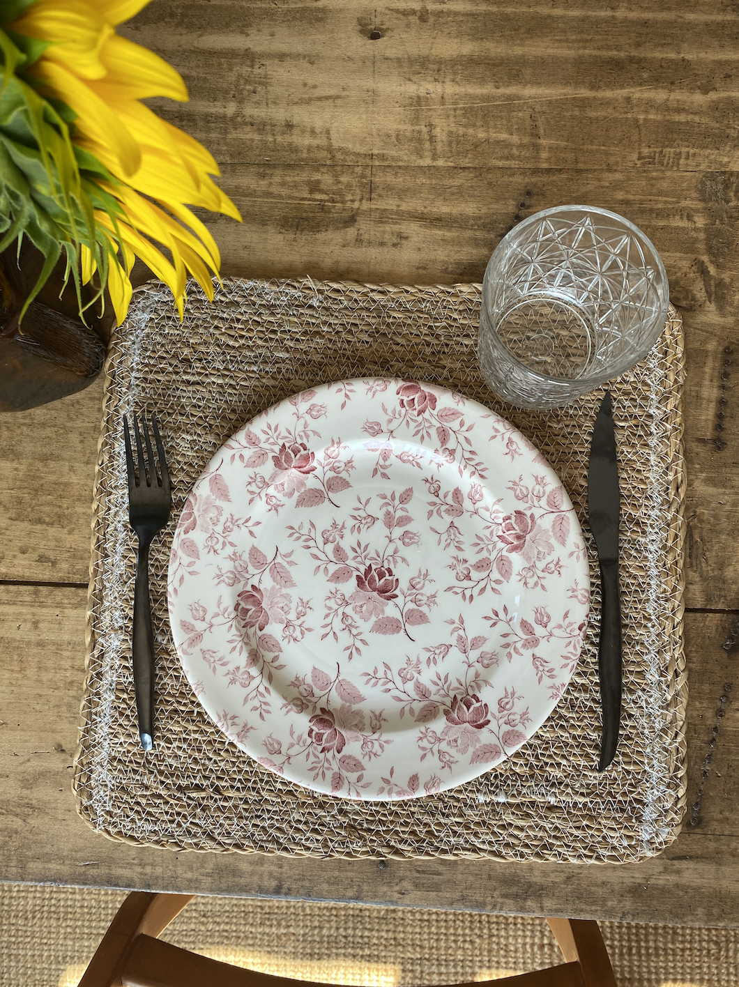 Assiettes plates Anglaises Fleurs