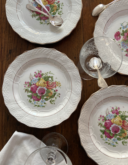 Assiettes Terre de Fer fleuries