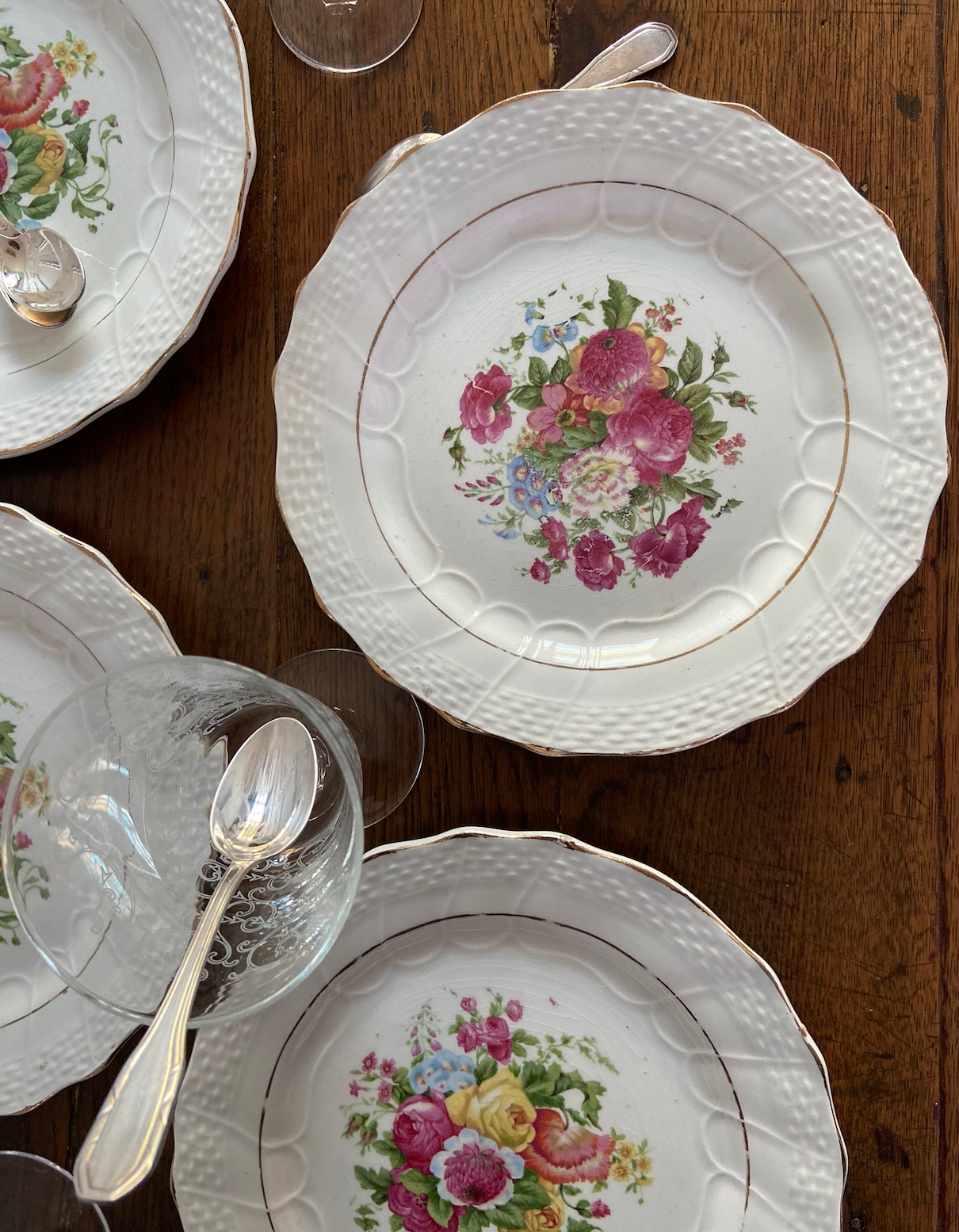 Assiettes Terre de Fer fleuries