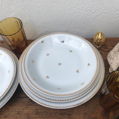 Service Porcelaine Blanche&amp;Dorée