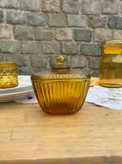 Bonbonnière ambre striée
