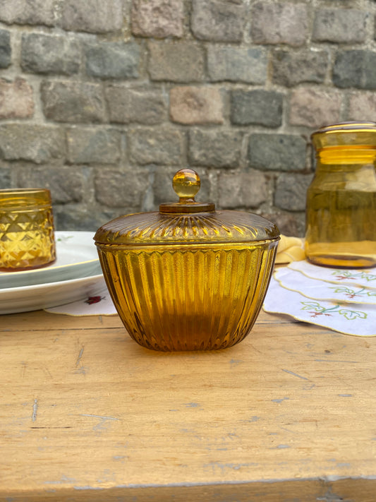 Bonbonnière ambre striée