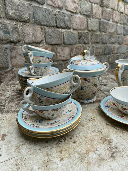 Service & tasses à café multifleurs #id3