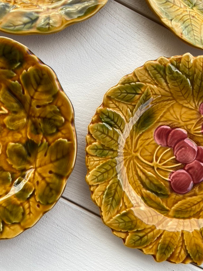 Assiettes dessert Barbotine fruits