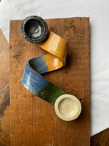 Bougeoir artisanal en terre cuite #id40