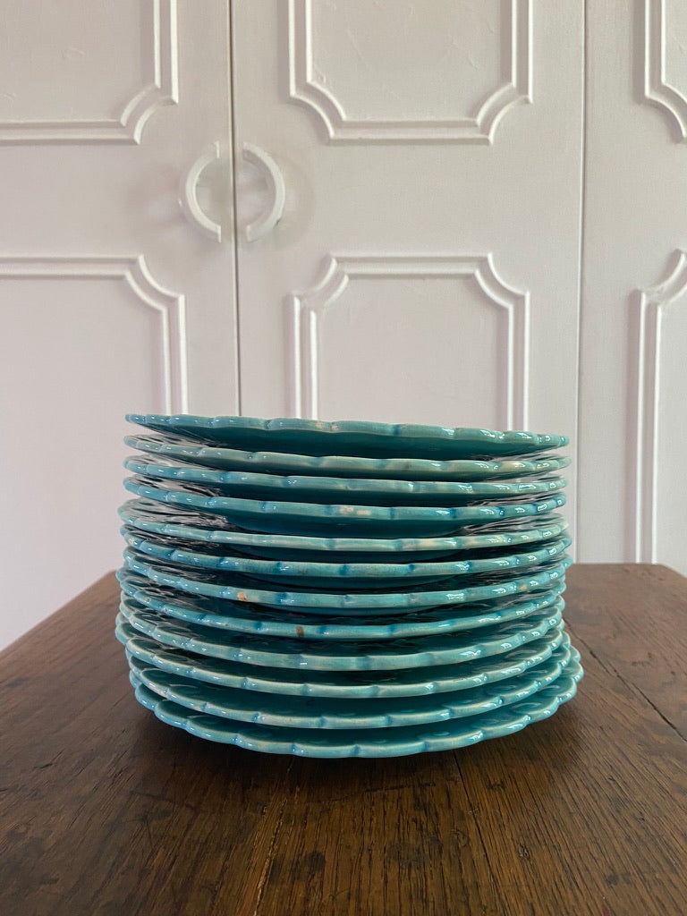 Assiettes oiseaux Barbotine