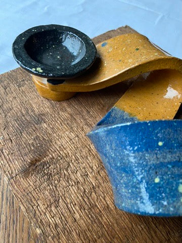 Bougeoir artisanal en terre cuite #id40