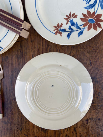 Assiettes dessert Automnales (bleu & marron)