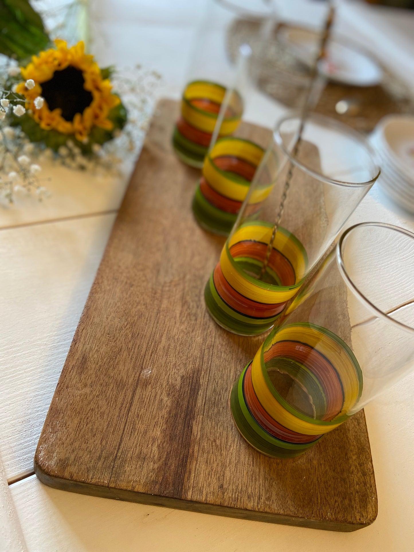 Verres pop tricolores