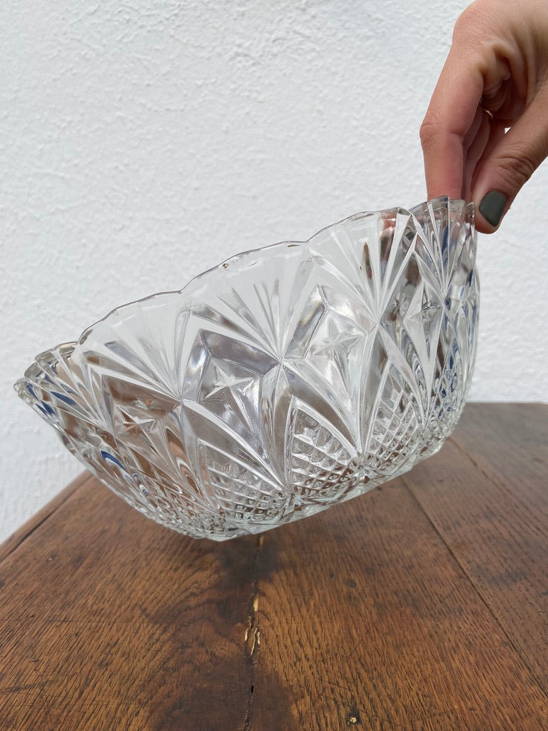 Ensemble dessert en verre ciselé