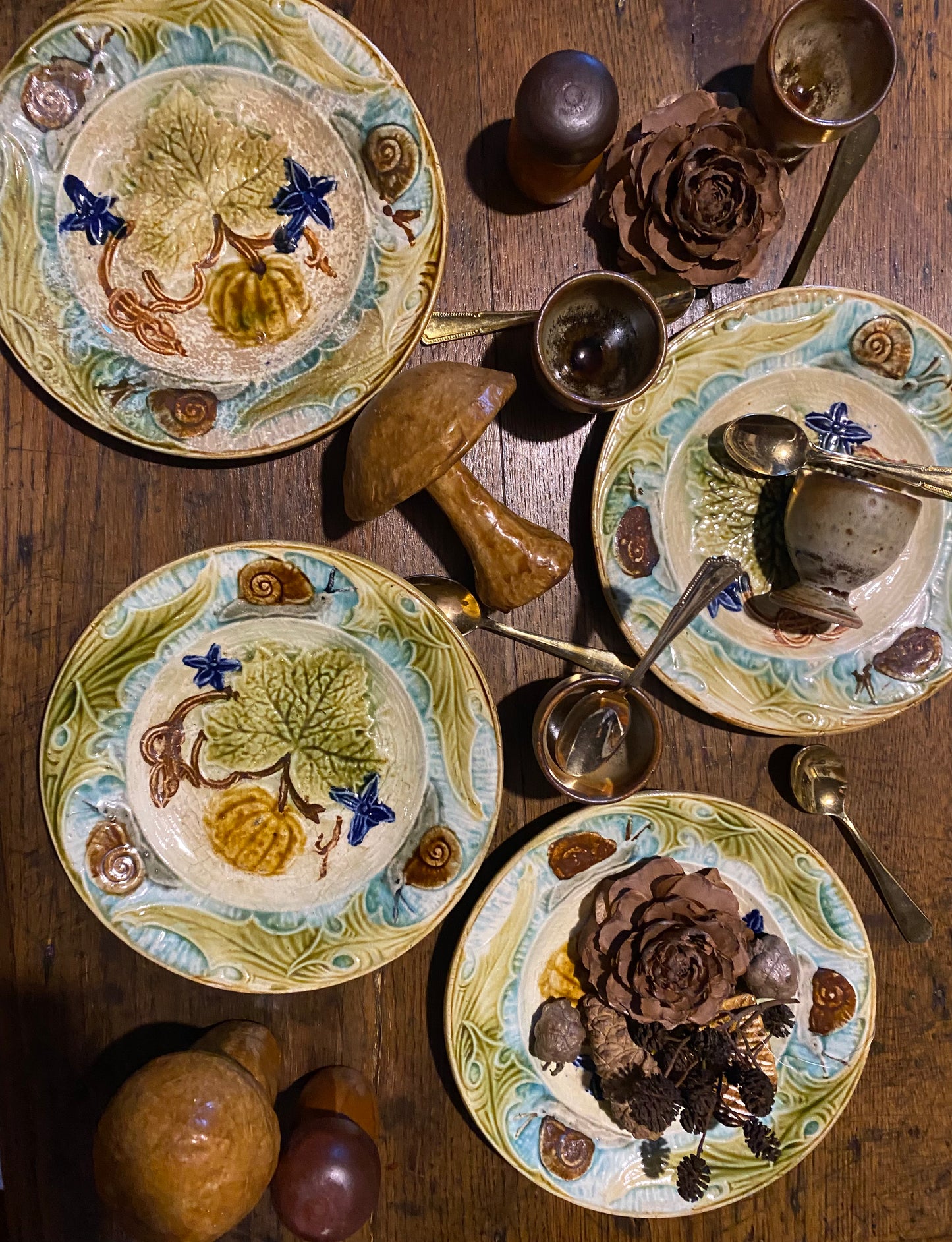 Assiettes à dessert escargots Barbotine