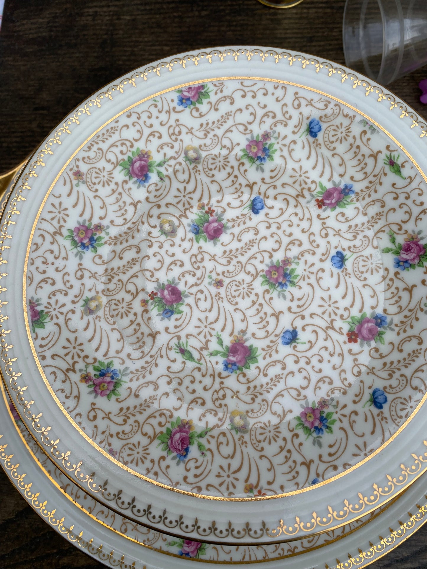 Service limoges dessert fleurettes