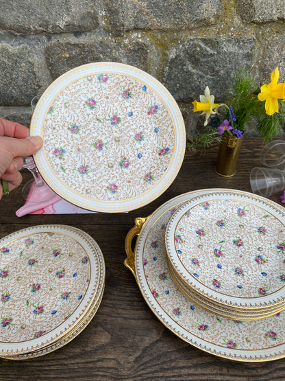 Service limoges dessert fleurettes