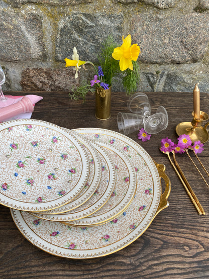 Service limoges dessert fleurettes