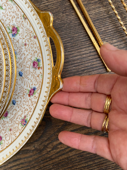 Service limoges dessert fleurettes