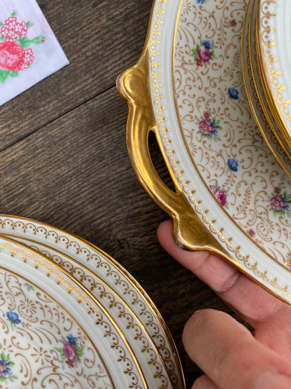 Service limoges dessert fleurettes