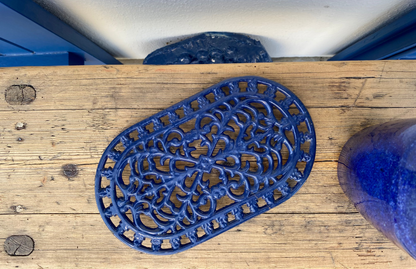 Dessous de plat fonte bleu