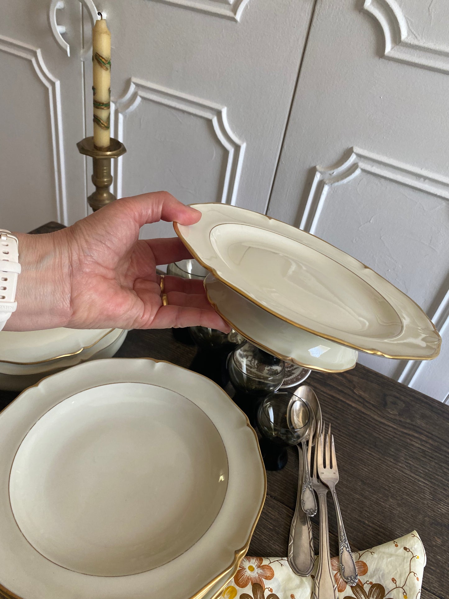 Assiettes Limoges crème