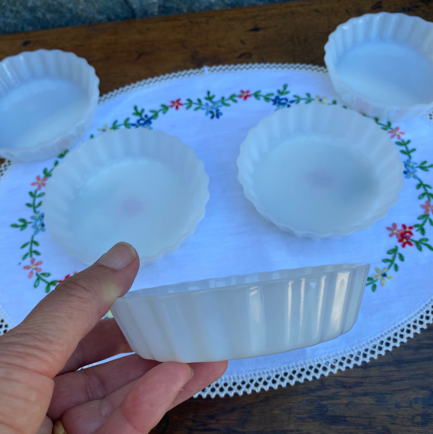 Coupelles tartelettes en opaline