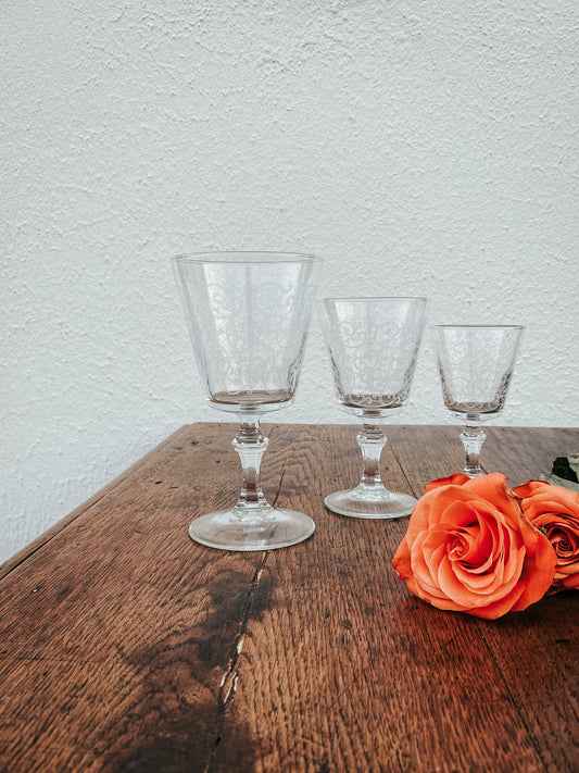 Trio verres à pied