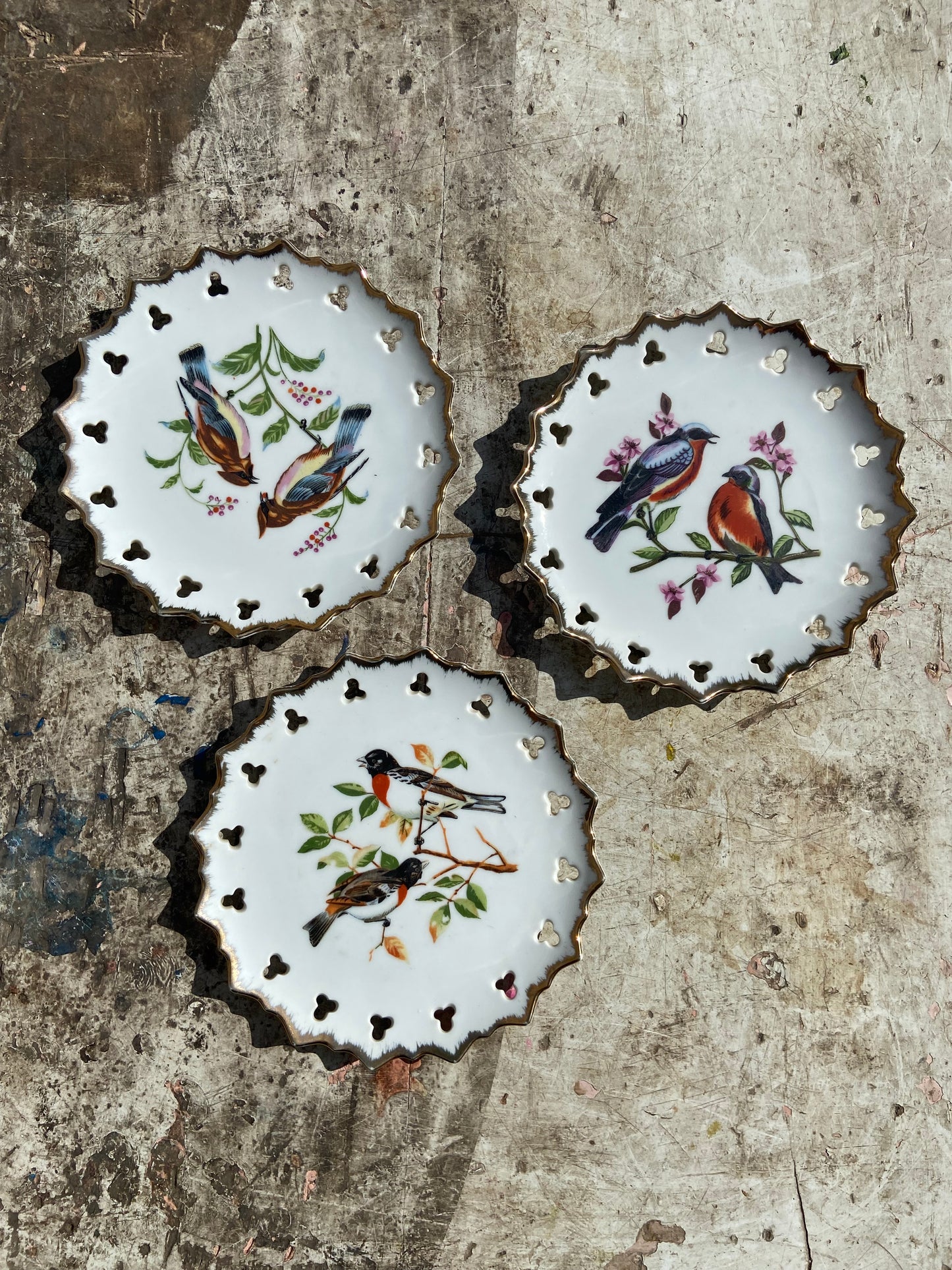 Trio assiettes Oiseaux