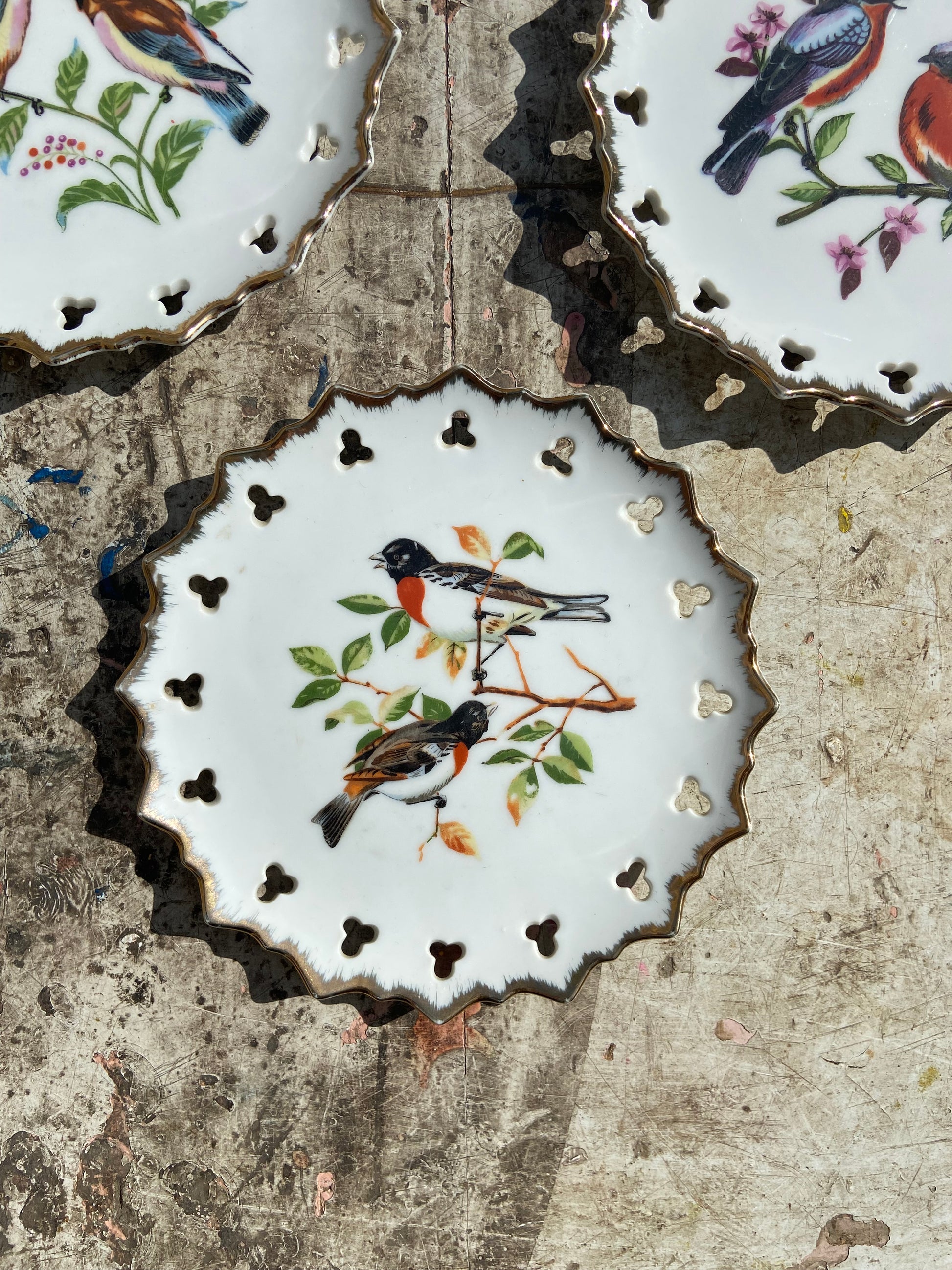 Trio assiettes Oiseaux