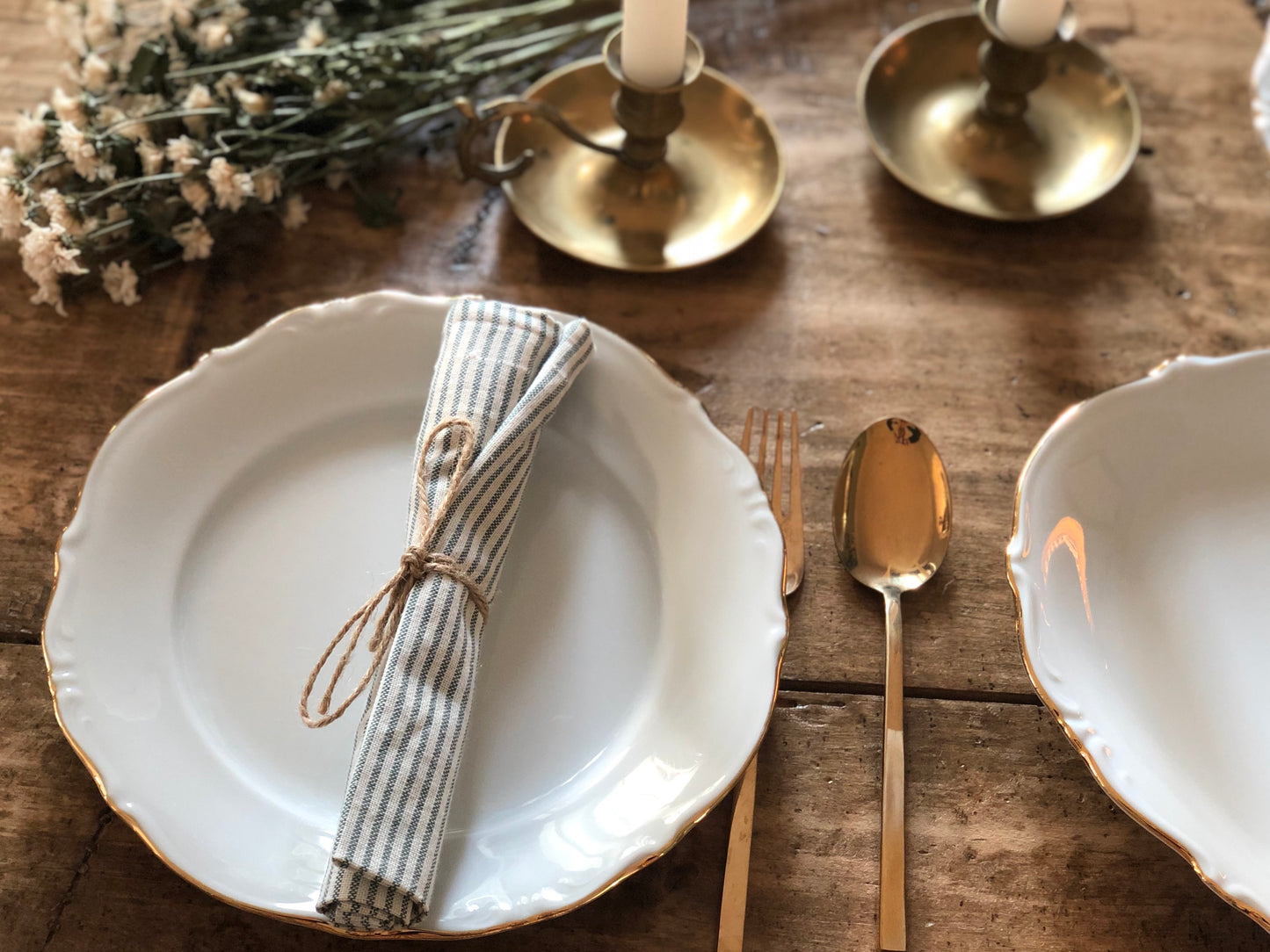 Assiettes Porcelaine blanche & dorée