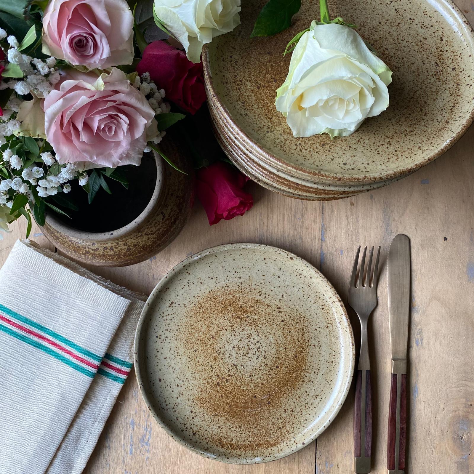 Assiettes mouchetée en grés #id50