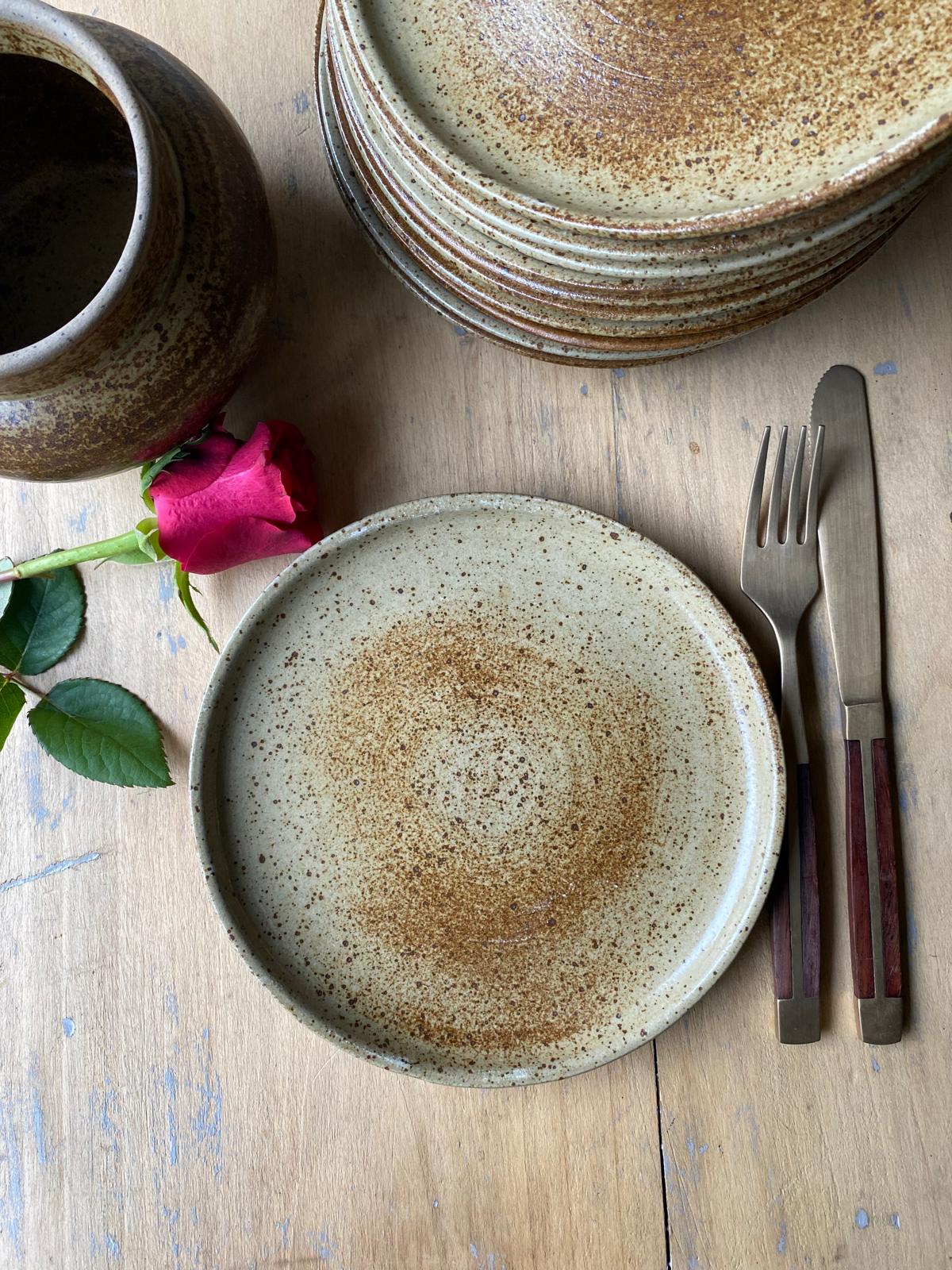 Assiettes mouchetée en grés #id50