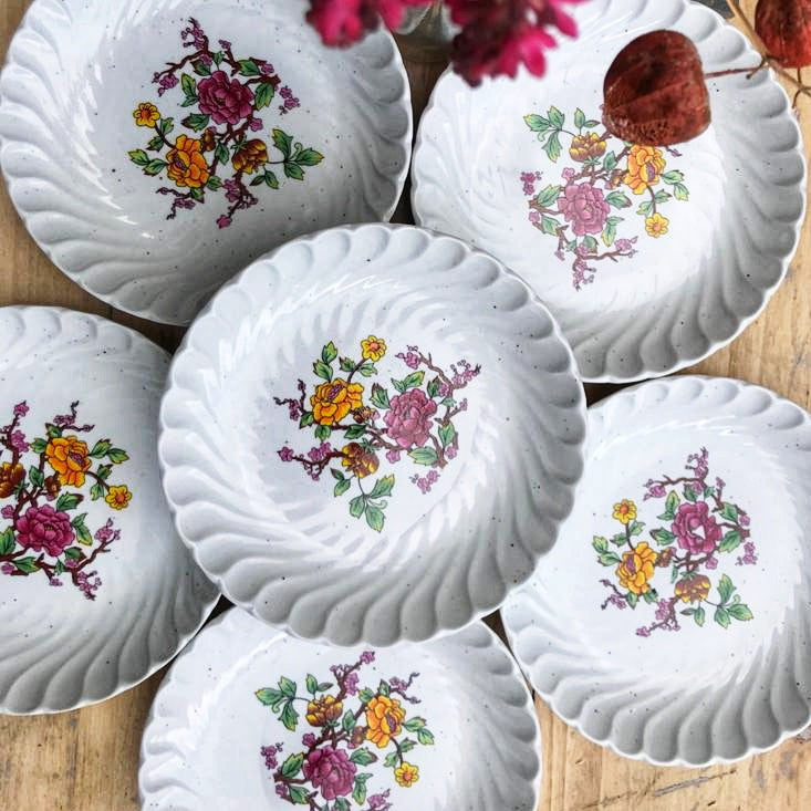 Assiettes creuses tachetées