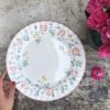 plat churchill à fleurs
