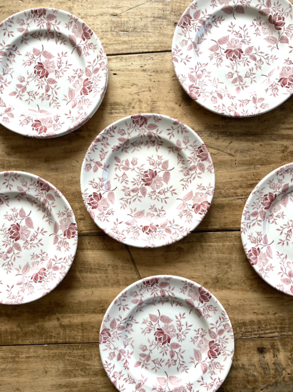 assiette anglaise ancienne rose